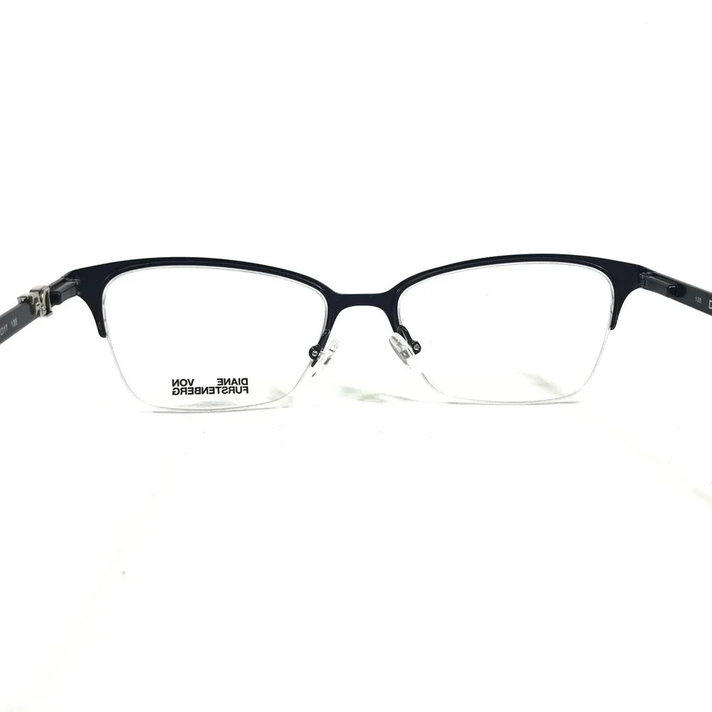 Diane von Furstenberg Eyeglasses Frames DVF8056 414 Navy Blue Cat Eye 52-17-135